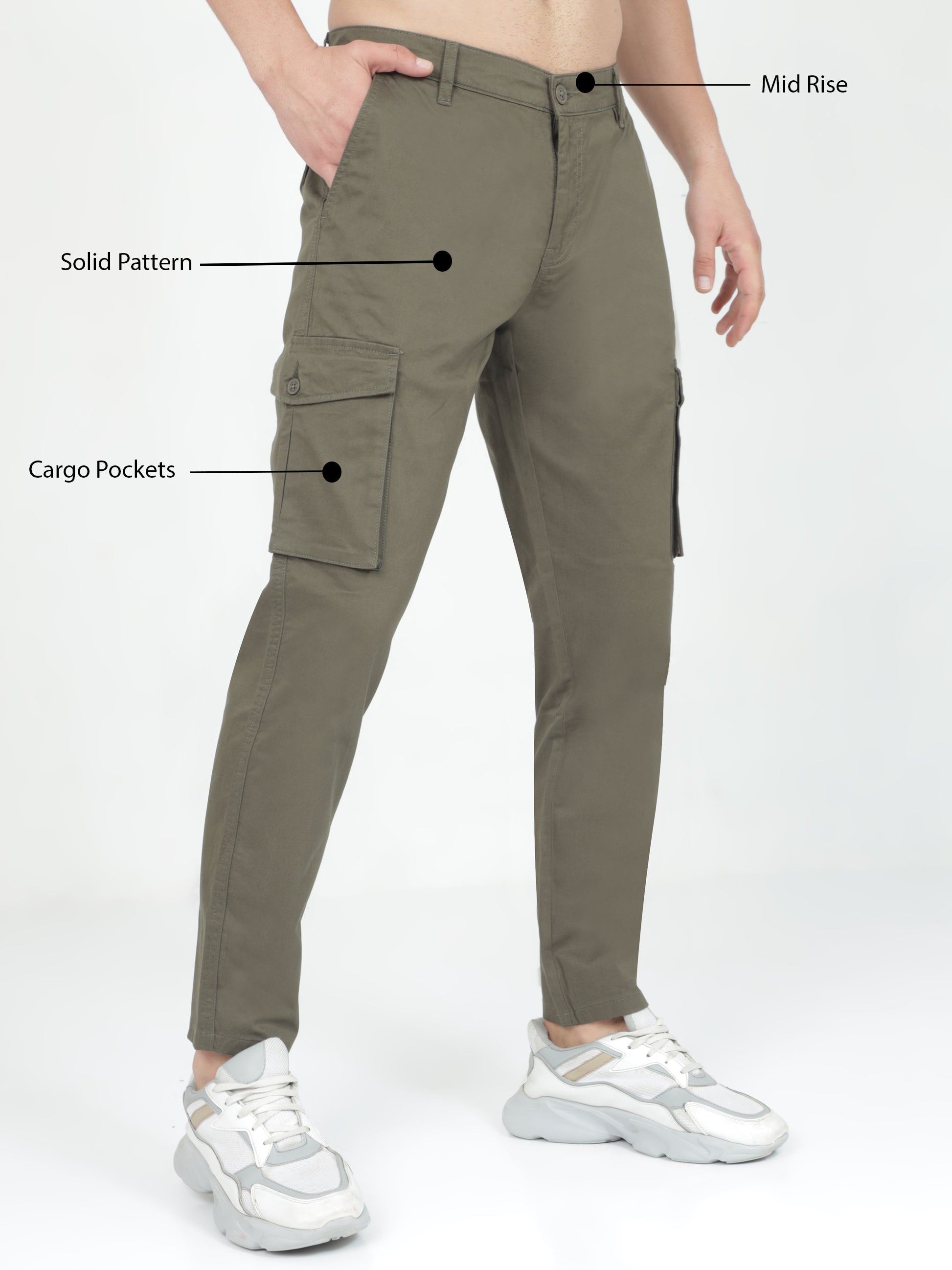 Buy Solid Beige Cargo Pants for Men Online in India -Beyoung
